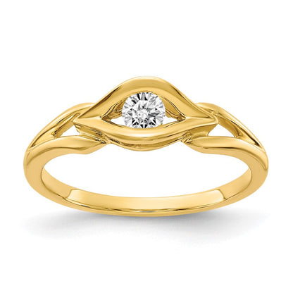 14K Gelbgold Ring mit AAA-Diamant