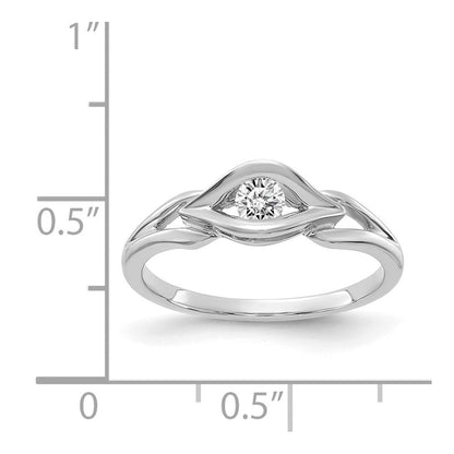 14K Weißgold Ring mit echtem Diamant