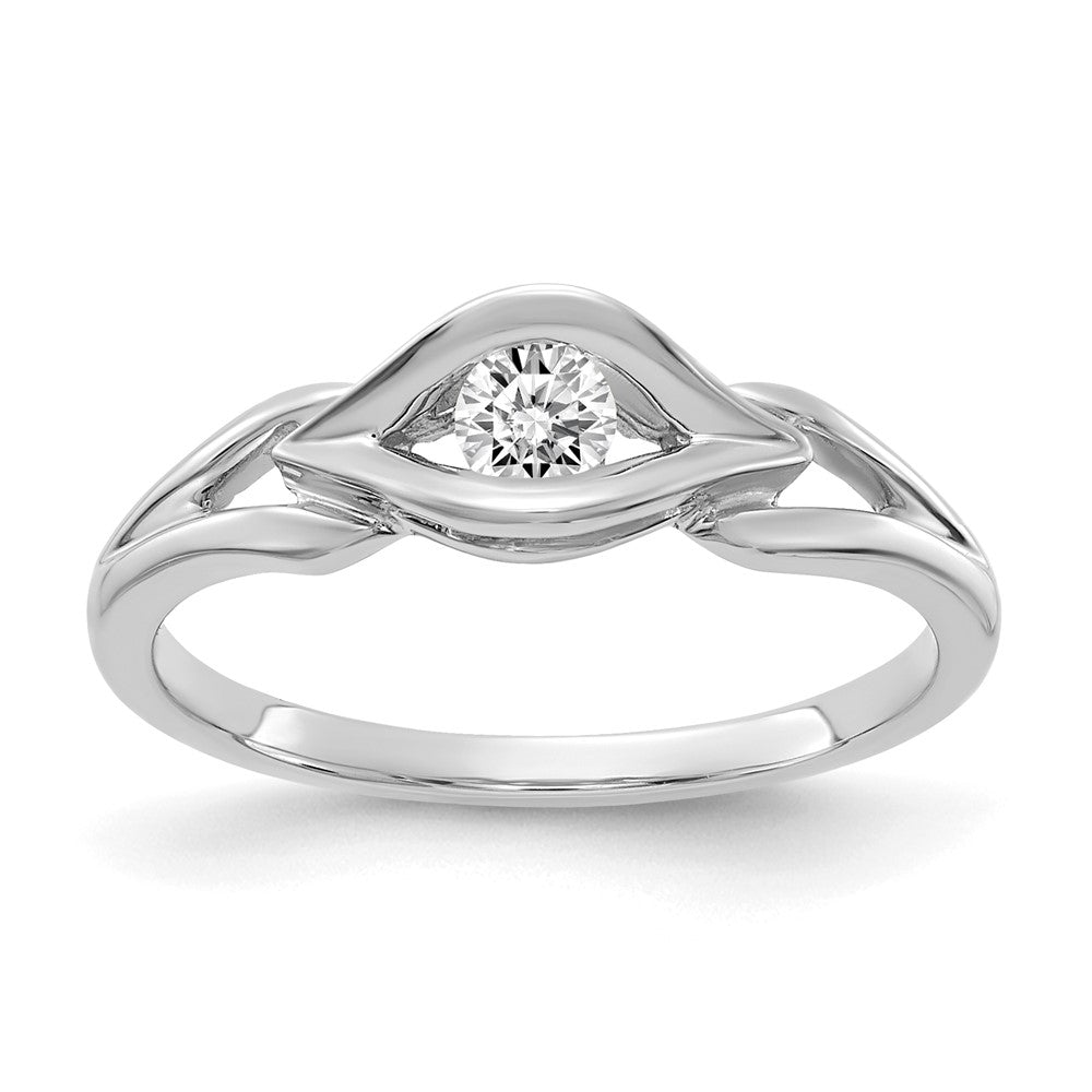 14K Weißgold Ring mit echtem Diamant