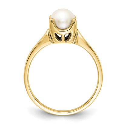 14K Gelbgold 6mm Fw Zuchtperle Ring