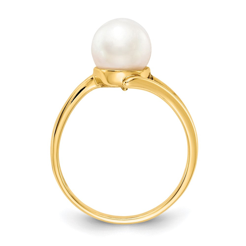 14K Gelbgold 7.5mm Fw Zuchtperle Ring