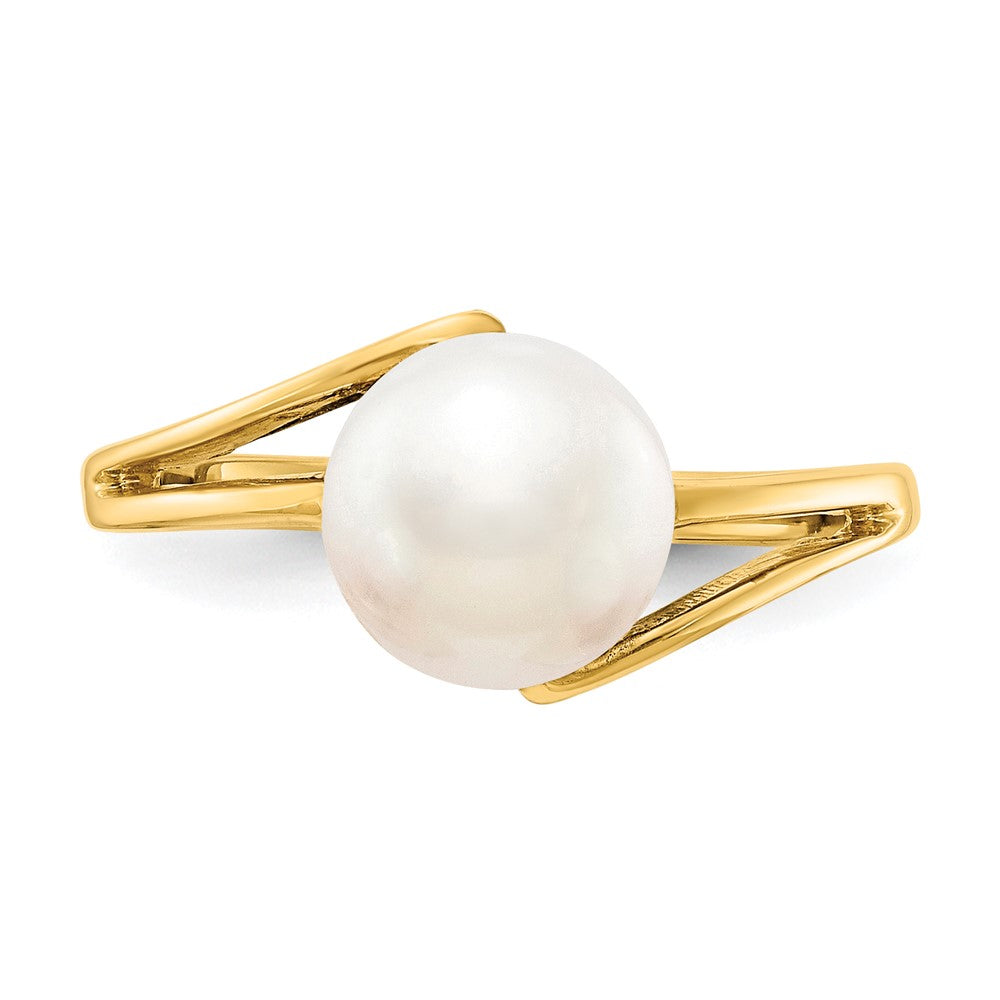 14K Gelbgold 7.5mm Fw Zuchtperle Ring