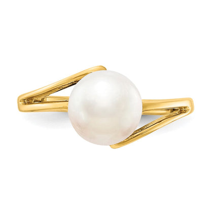 14K Gelbgold 7.5mm Fw Zuchtperle Ring