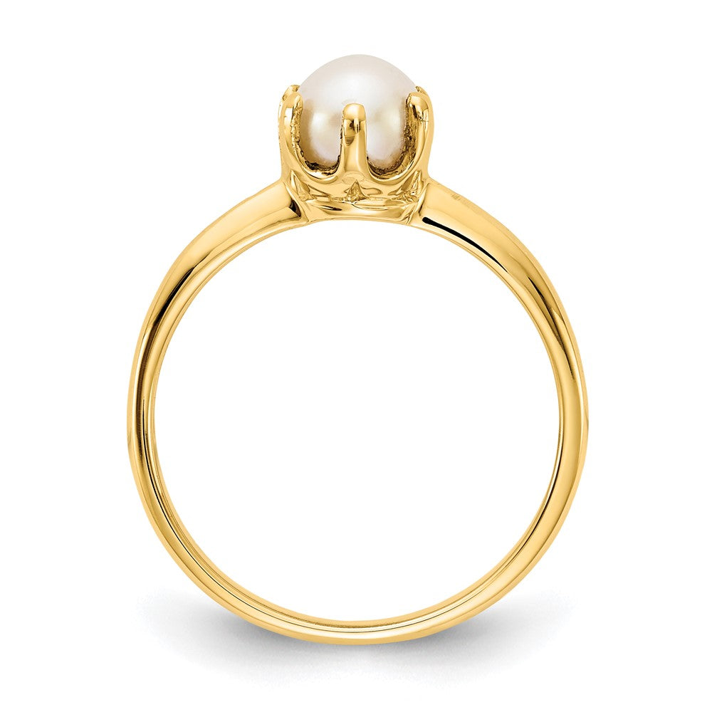 14K Gelbgold Ring mit 5,5 mm Süßwasser-Zuchtperle