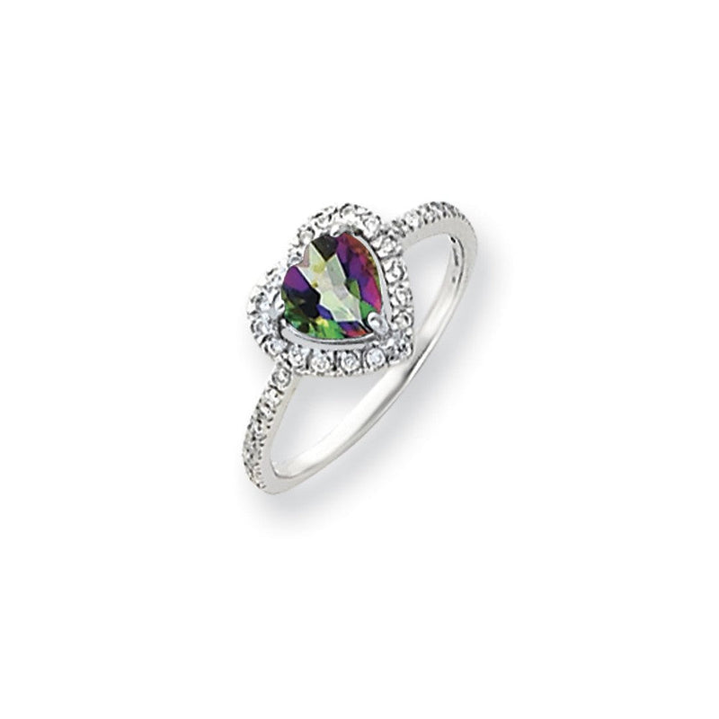 14K Weißgold Ring mit AA Diamant