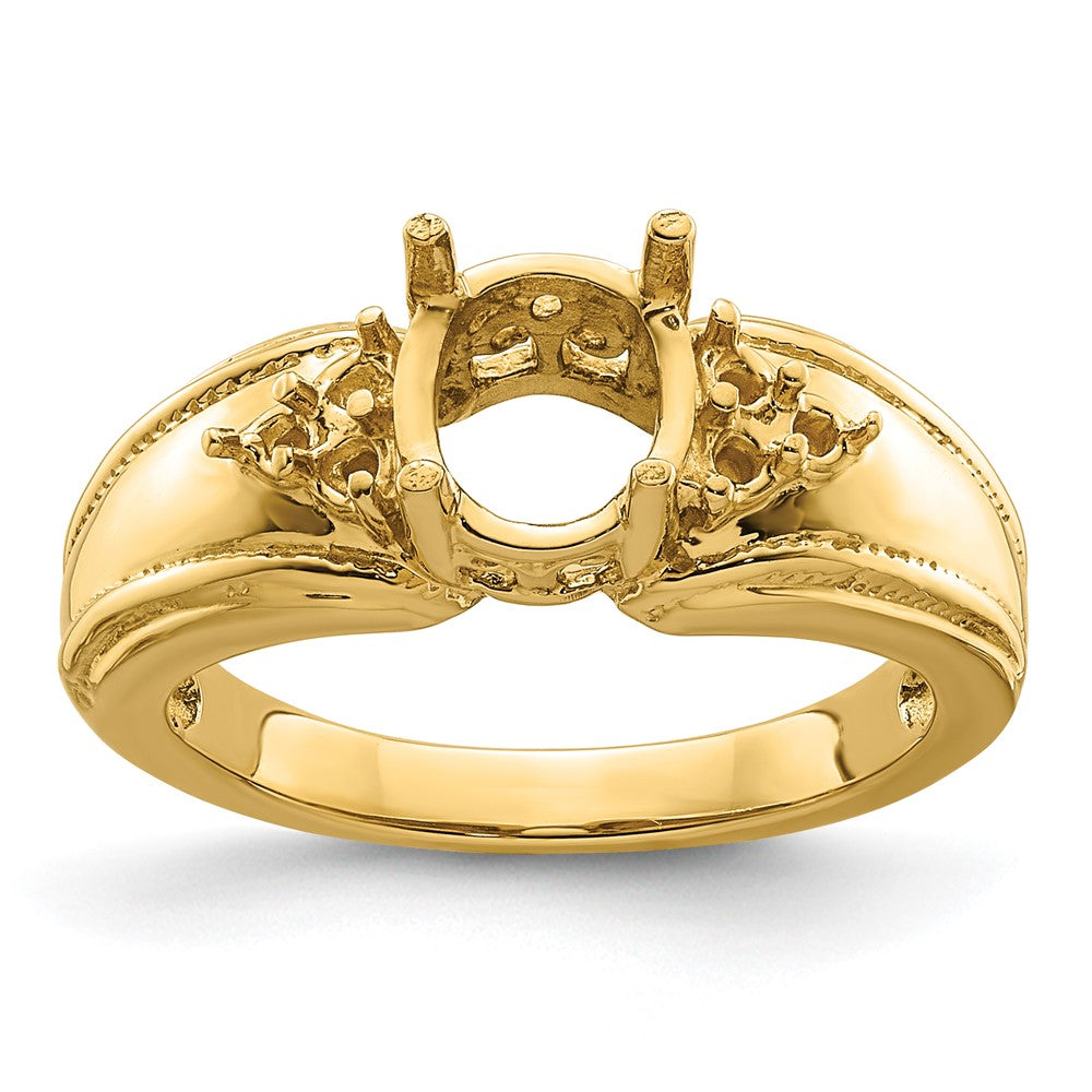 14K Gelbgold 8x6mm Oval Granat Aa Diamant Ring