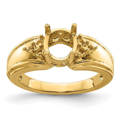 14K Gelbgold 8x6mm Oval Granat Aa Diamant Ring