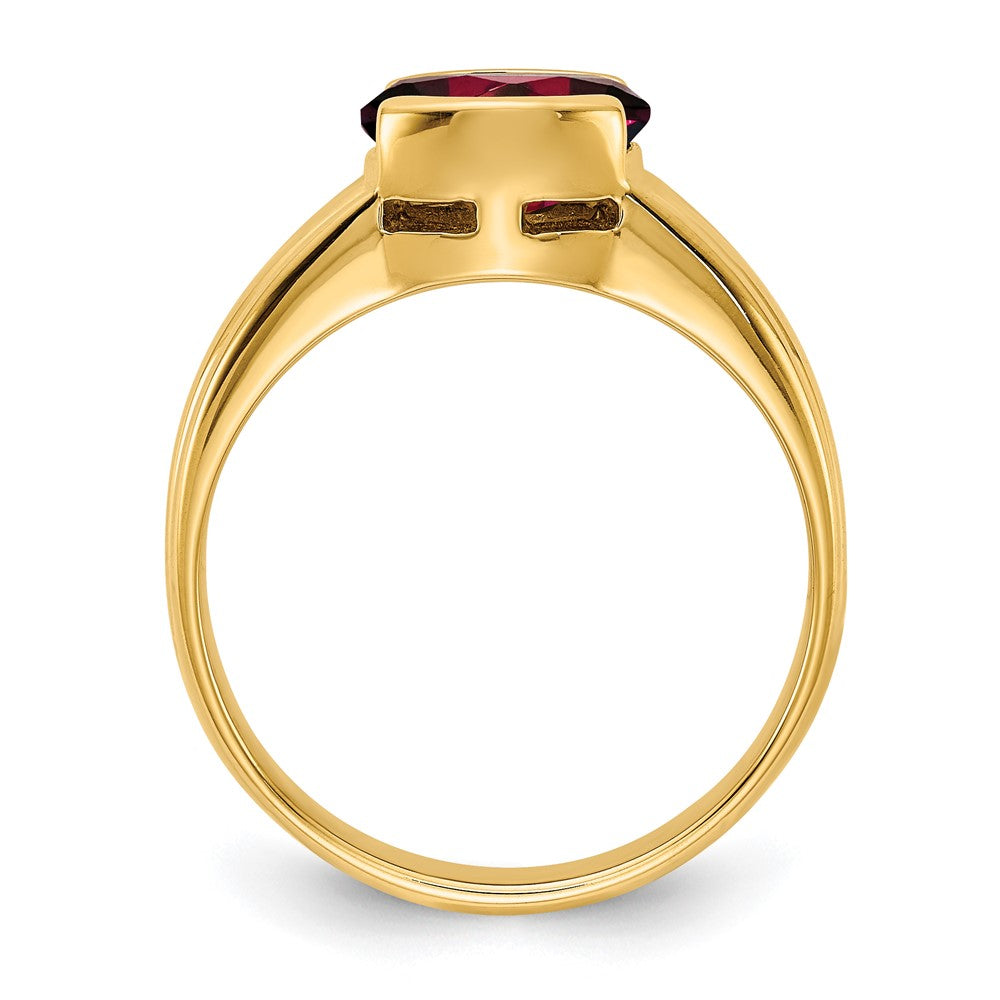 14K Gelbgold Ring mit ovalem Granat, 8x6 mm