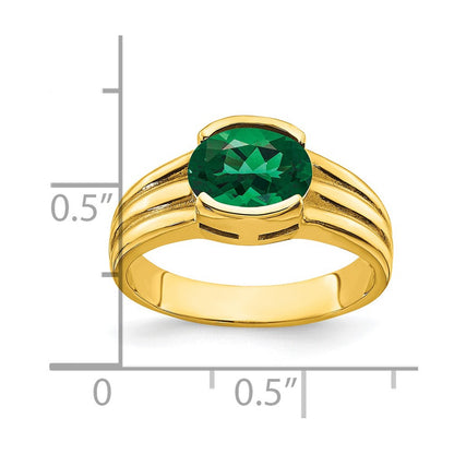14K Gelbgold Ring mit ovaler Fassung, 8x6mm, Mount St. Helens