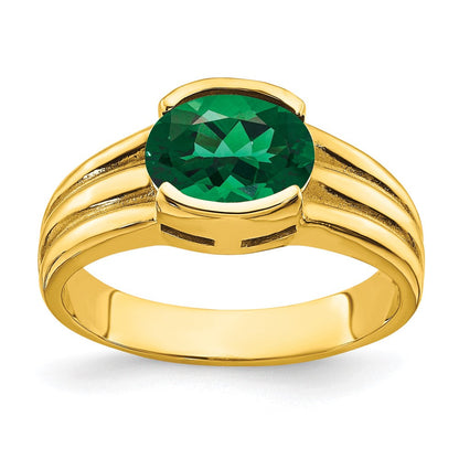 14K Gelbgold Ring mit ovaler Fassung, 8x6mm, Mount St. Helens