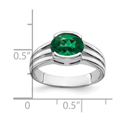 14K Weißgold Ring mit ovaler Fassung für St.-Helens-Stein, 8x6mm