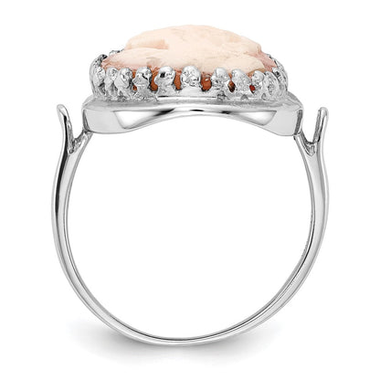 14K Weißgold Ring mit Kamee