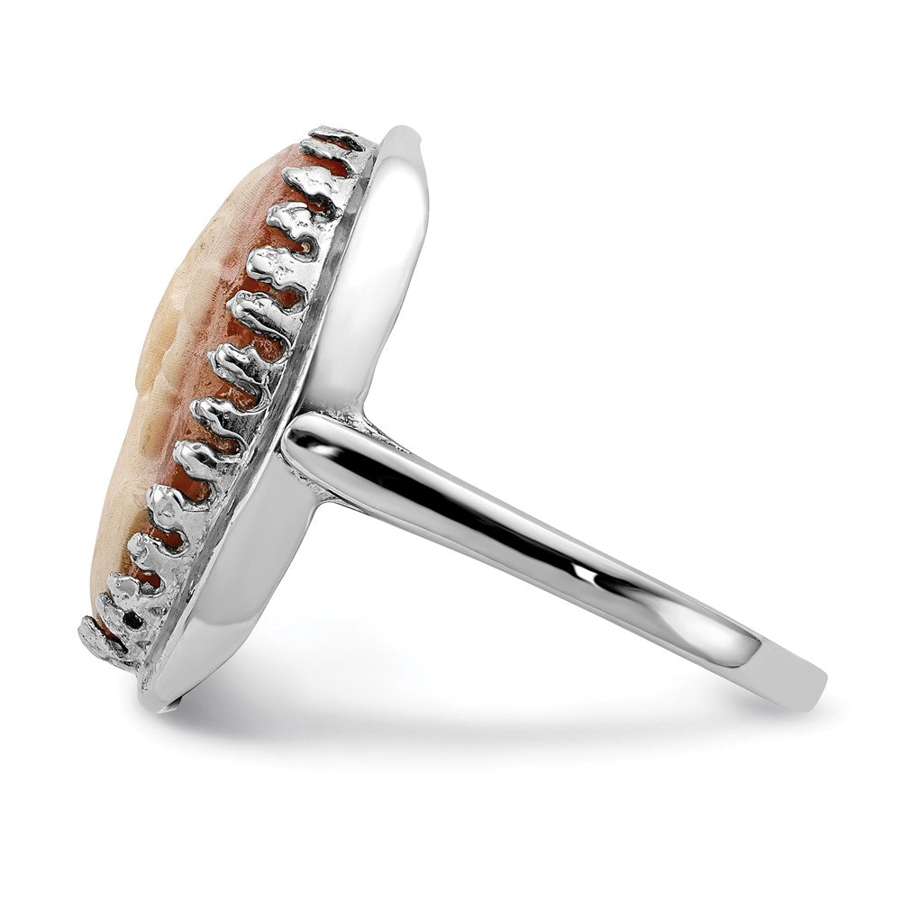 14K Weißgold Ring mit Kamee