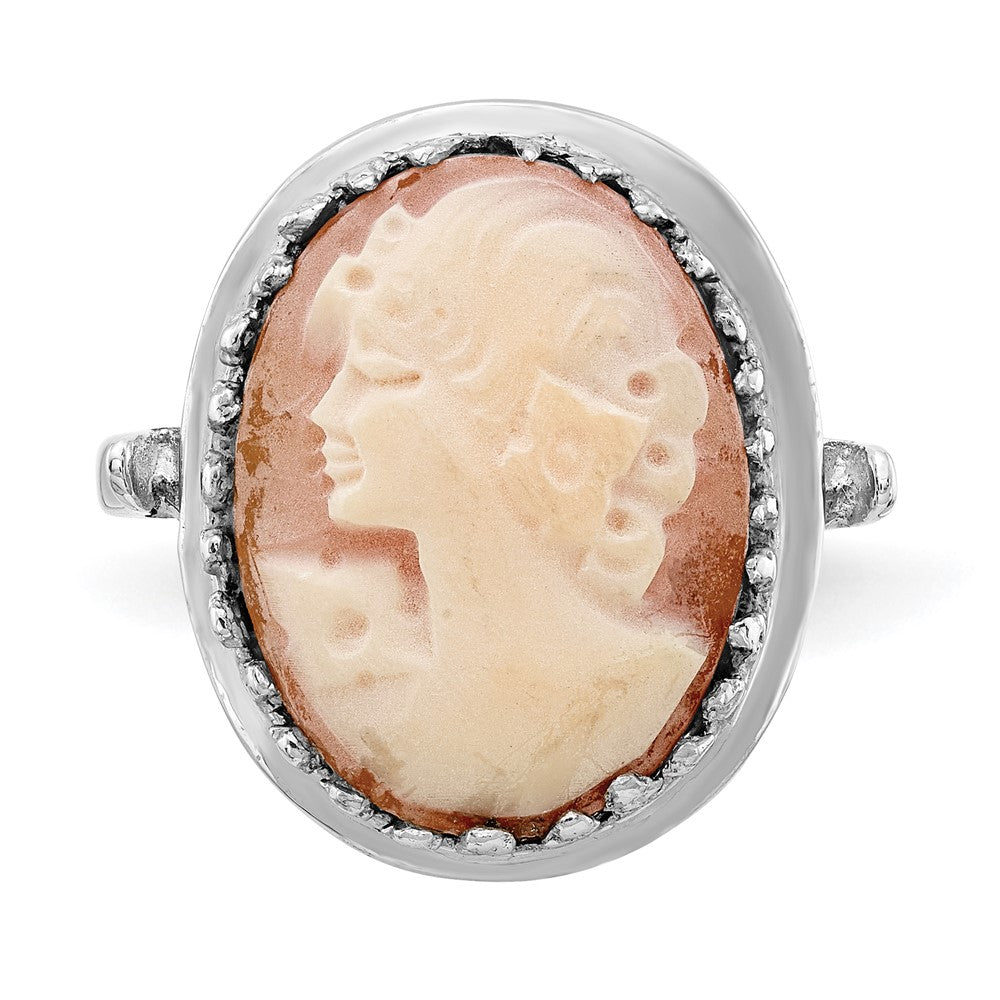 14K Weißgold Ring mit Kamee