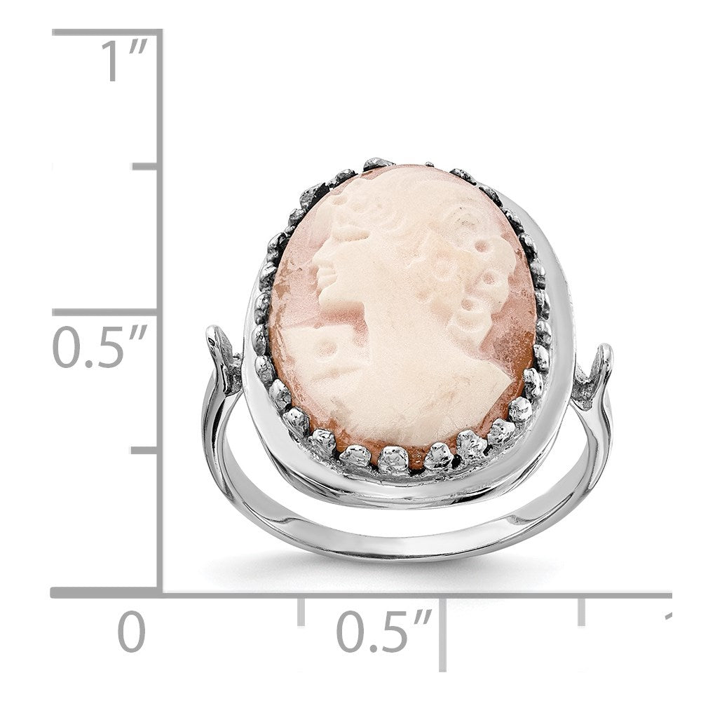 14K Weißgold Ring mit Kamee