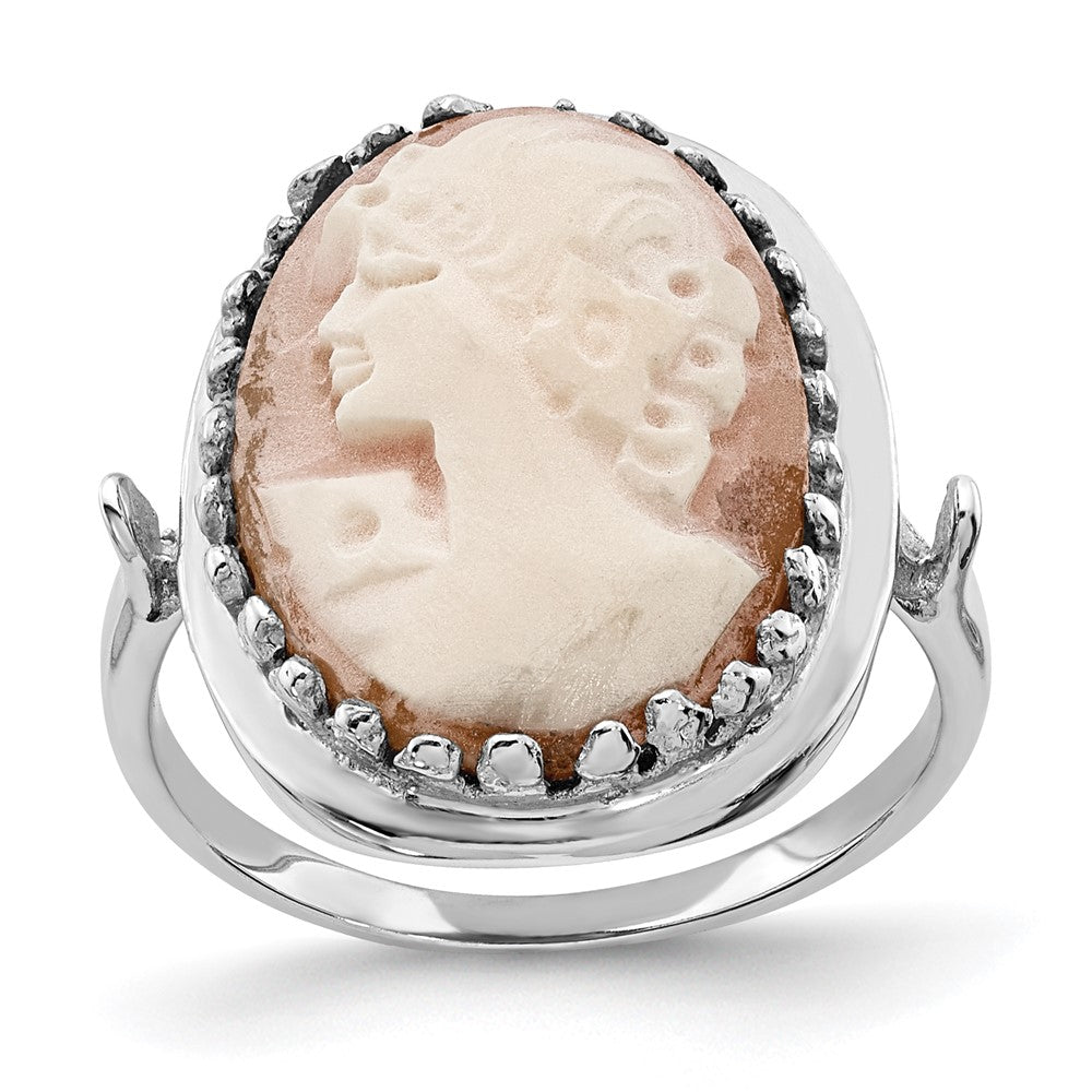 14K Weißgold Ring mit Kamee
