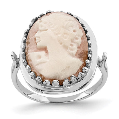14K Weißgold Ring mit Kamee