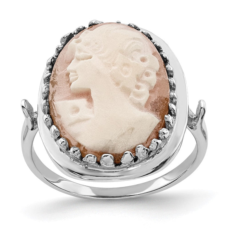 14K Weißgold Ring mit Kamee