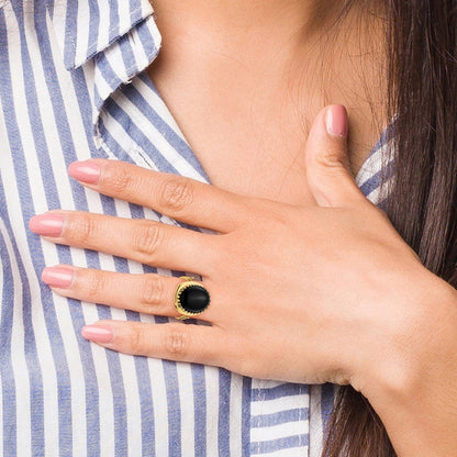 Ring aus 14K Gelbgold mit Onyx