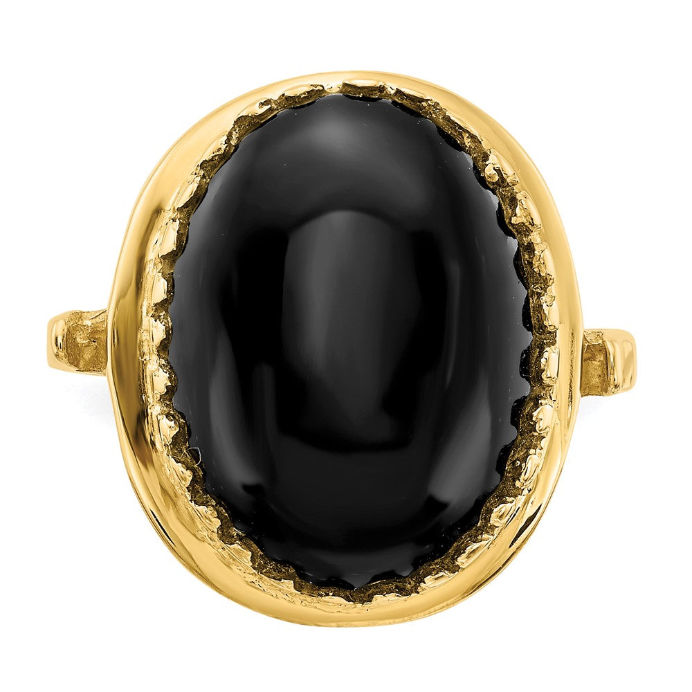Ring aus 14K Gelbgold mit Onyx