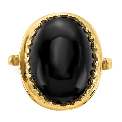 Ring aus 14K Gelbgold mit Onyx