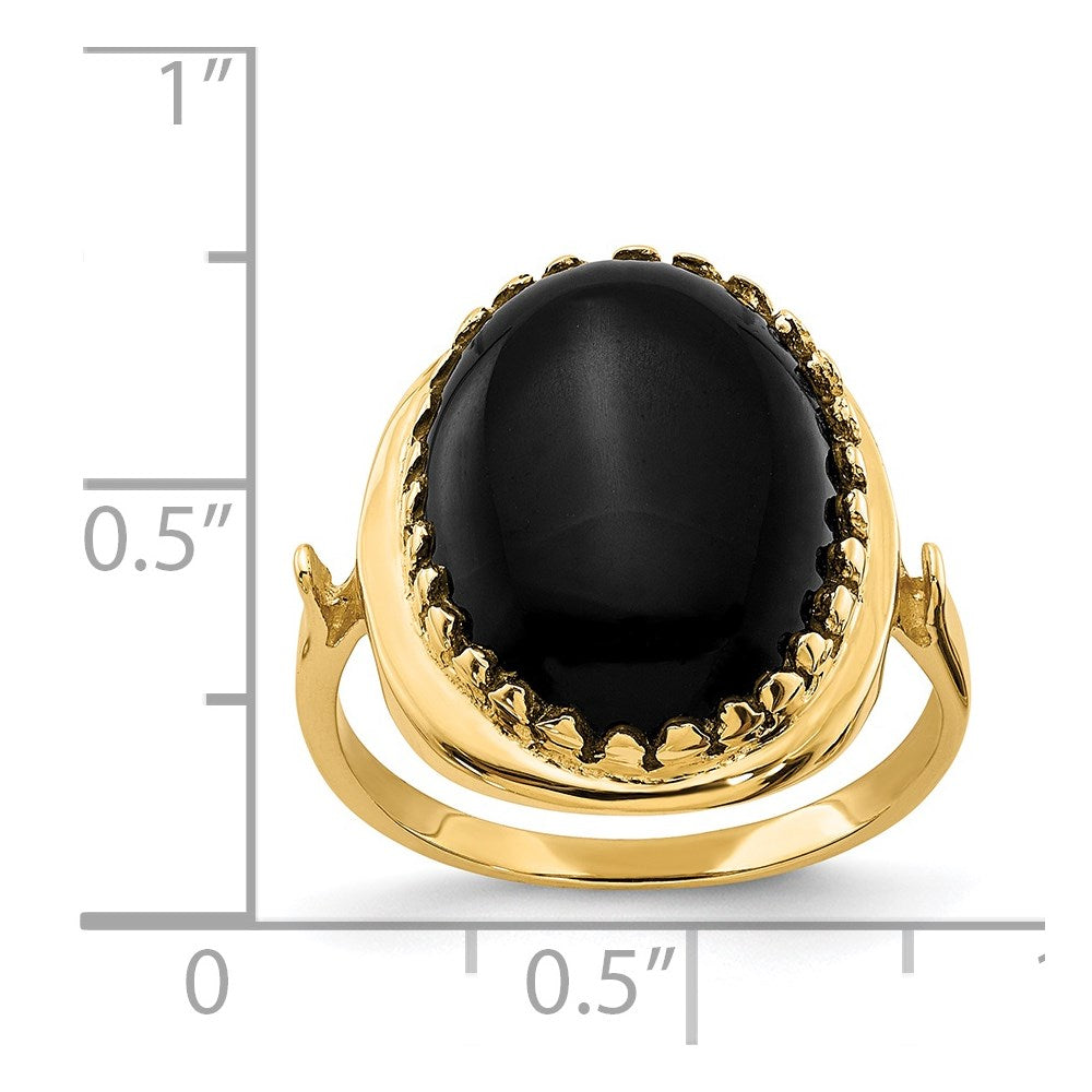 Ring aus 14K Gelbgold mit Onyx