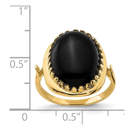 Ring aus 14K Gelbgold mit Onyx
