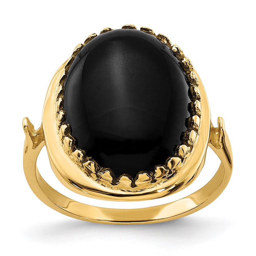 Ring aus 14K Gelbgold mit Onyx