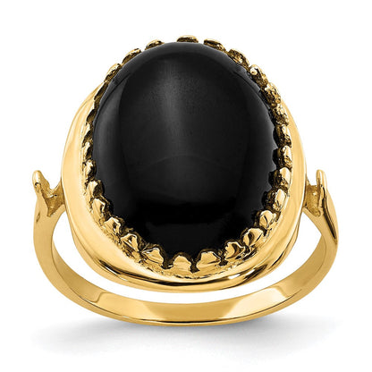 Ring aus 14K Gelbgold mit Onyx