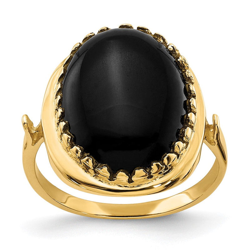 Ring aus 14K Gelbgold mit Onyx