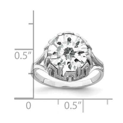 14K Weißgold Ring mit Zirkonia, 10 mm