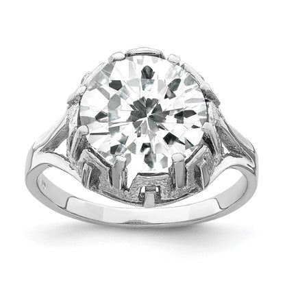 14K Weißgold Ring mit Zirkonia, 10 mm