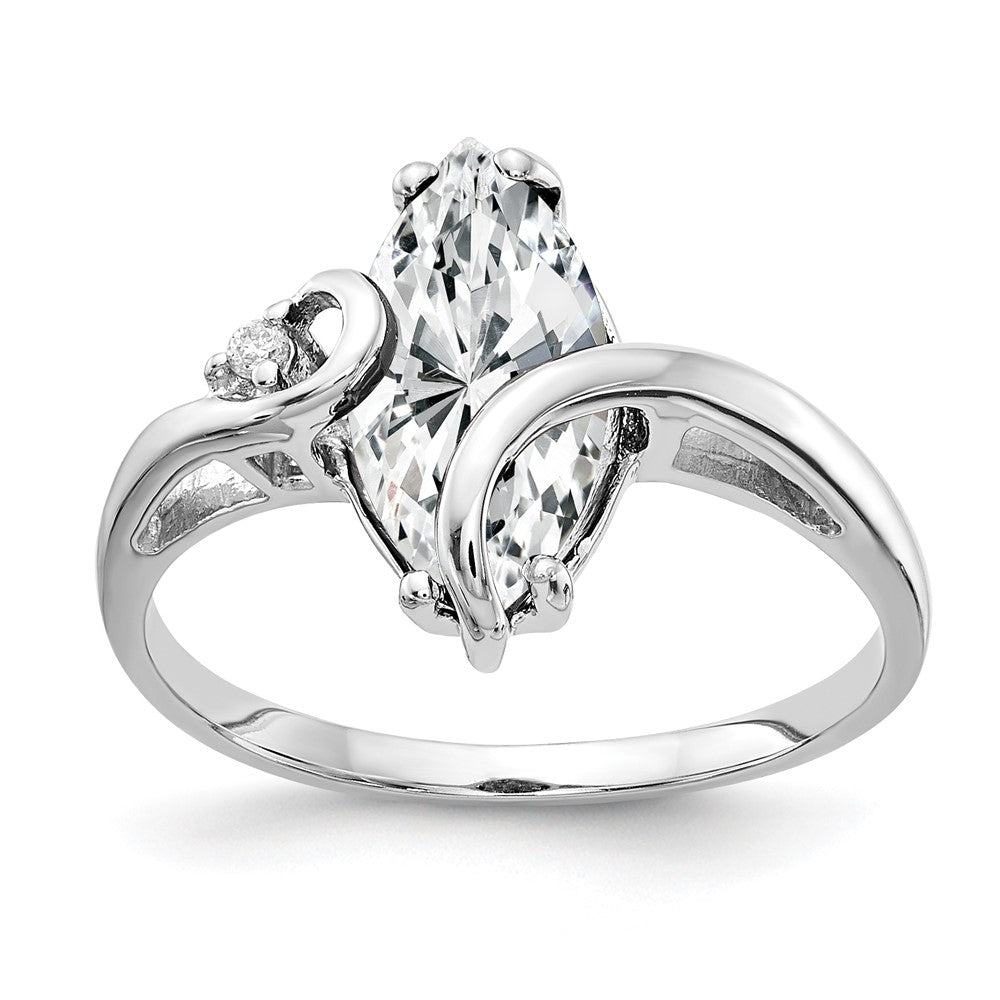 14K Weißgold 12x6mm Marquise Zirkonia Vs Diamant Ring