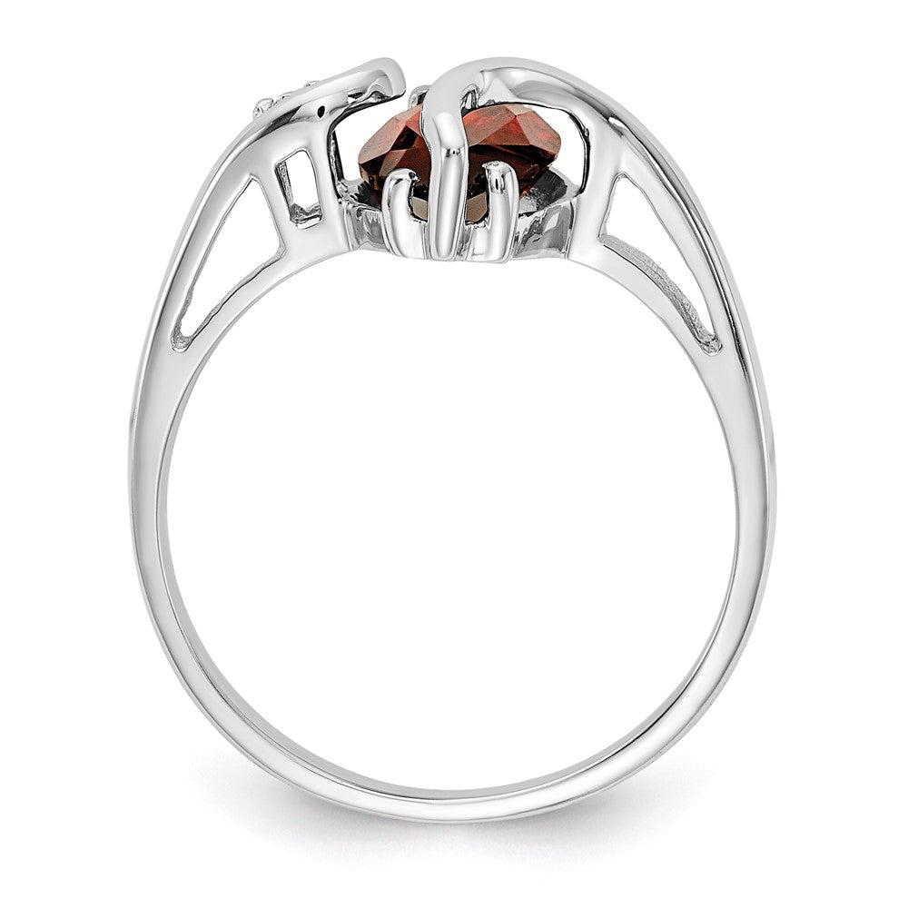14K Weißgold 12x6mm Marquise Granat A Echt Diamant Ring