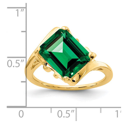 14K Gelbgold Ring mit 10x8 mm Mount-St.-Helens-Stein im Smaragdschliff
