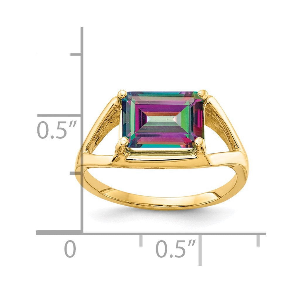 14K Gelbgold Ring mit Mystic-Topas