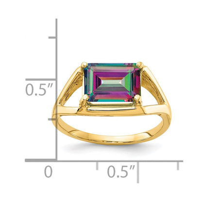 14K Gelbgold Ring mit Mystic-Topas