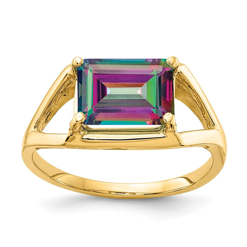 14K Gelbgold Ring mit Mystic-Topas
