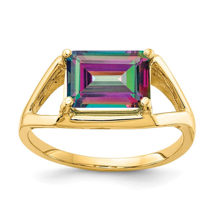 14K Gelbgold Ring mit Mystic-Topas