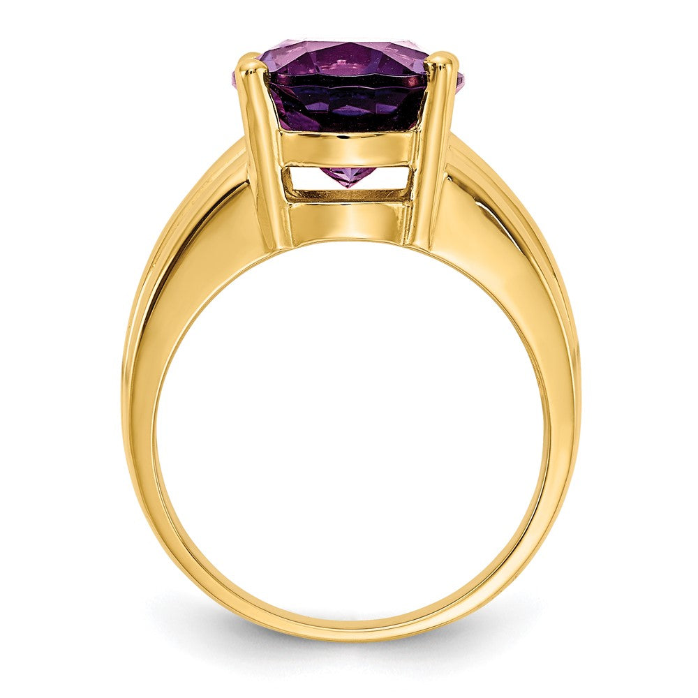 14K Gelbgold Ring mit ovalem Amethyst 12x10 mm