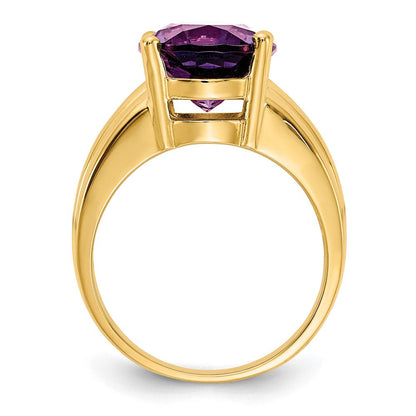 14K Gelbgold Ring mit ovalem Amethyst 12x10 mm