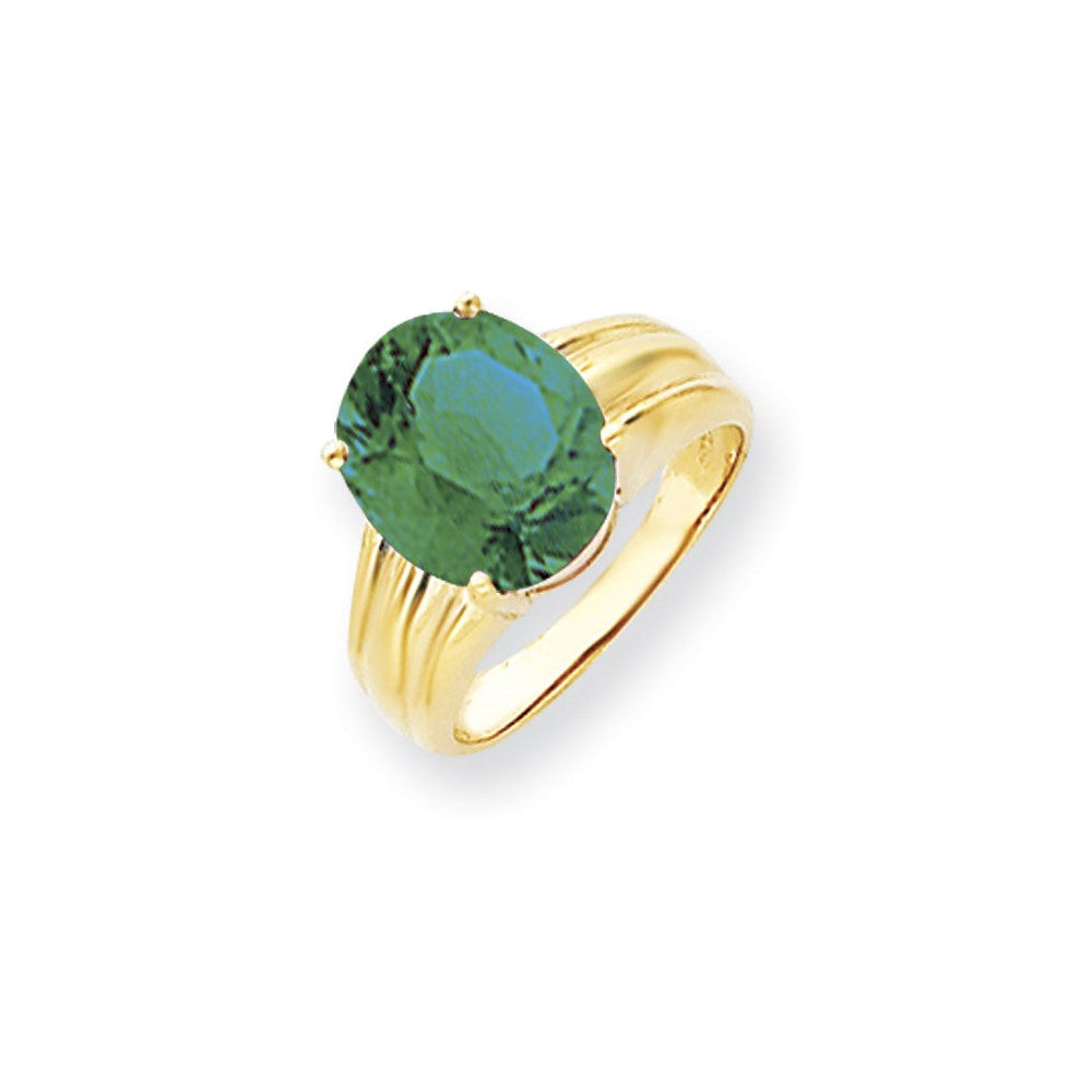 14K Gelbgold Ring mit ovaler Fassung für Mount St. Helens Stein, 12x10mm