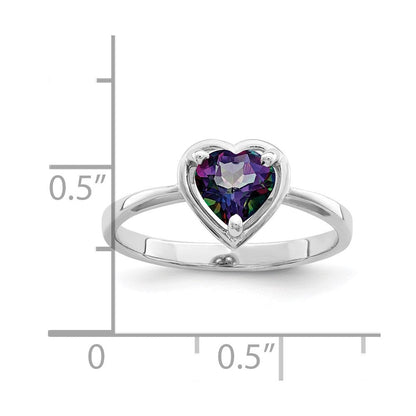 14K Weißgold Ring mit Mystic-Fire-Topas