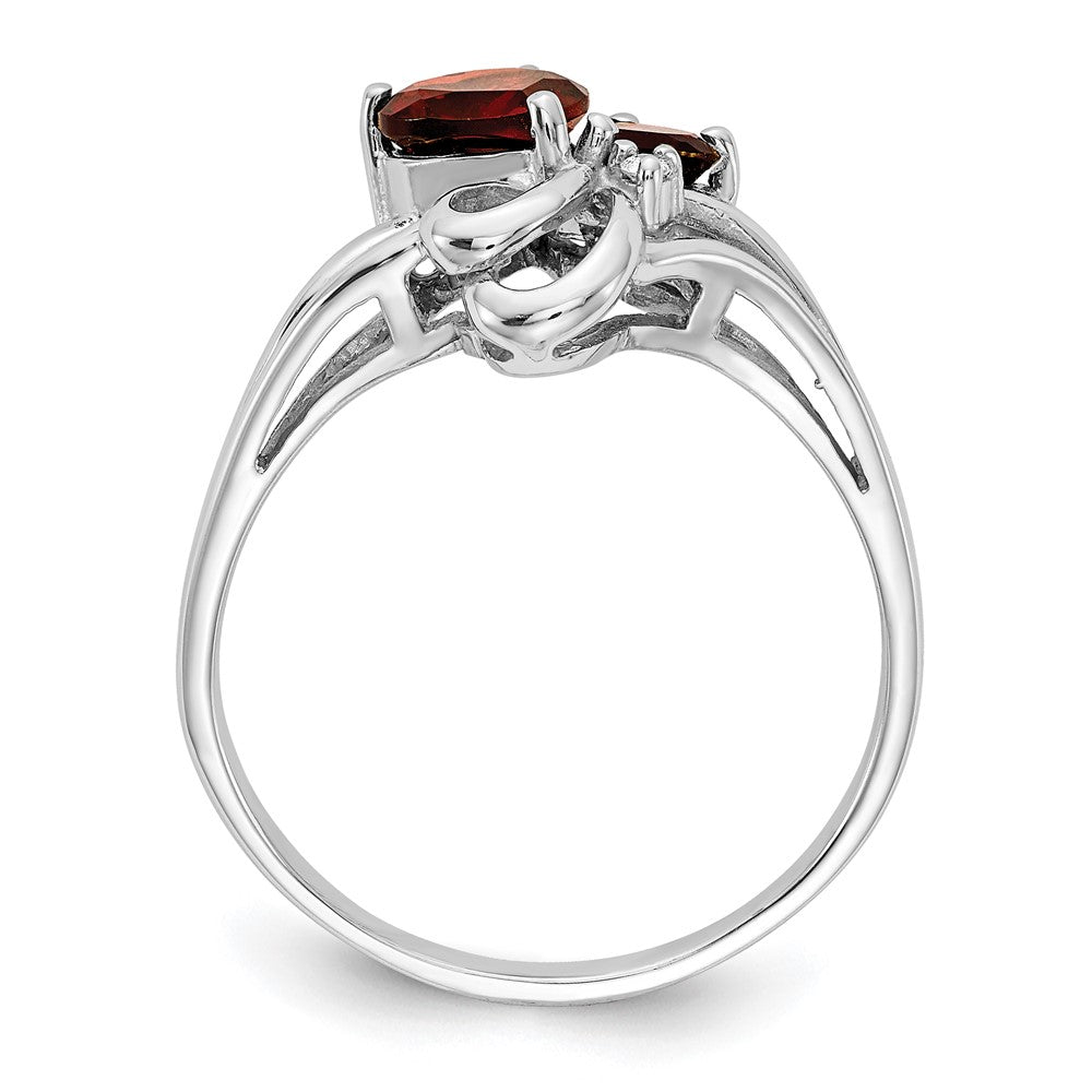 14K Weißgold Edelstein & Echt Diamant Ring