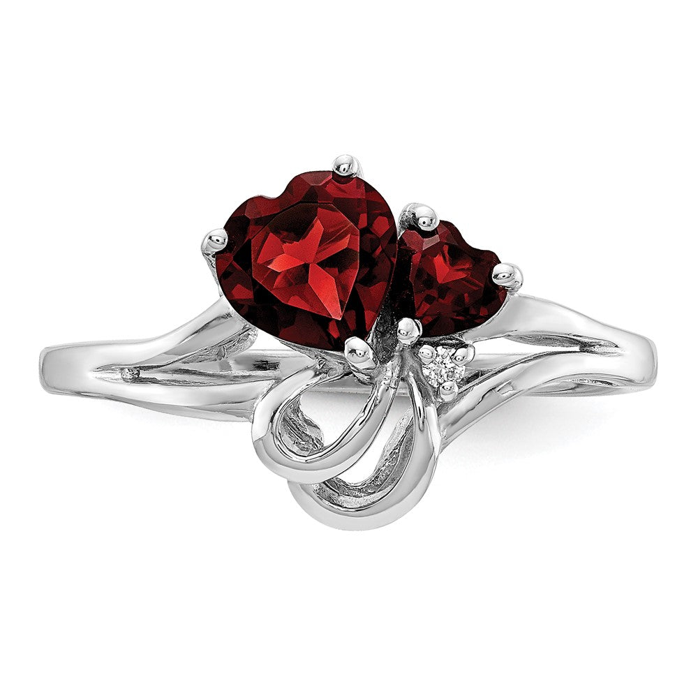 14K Weißgold Edelstein & Echt Diamant Ring