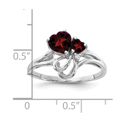 14K Weißgold Edelstein & Echt Diamant Ring