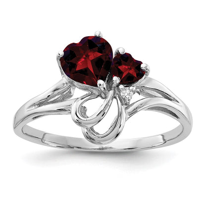 14K Weißgold Edelstein & Echt Diamant Ring