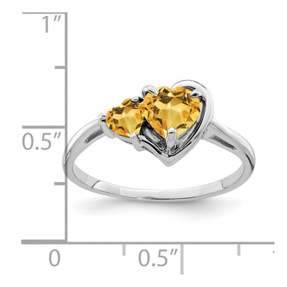14K Weißgold Edelstein-Ring