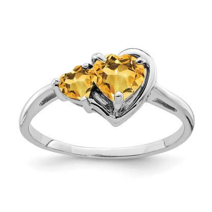 14K Weißgold Edelstein-Ring