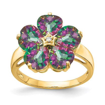 14K Gelbgold Aa Diamant Ring